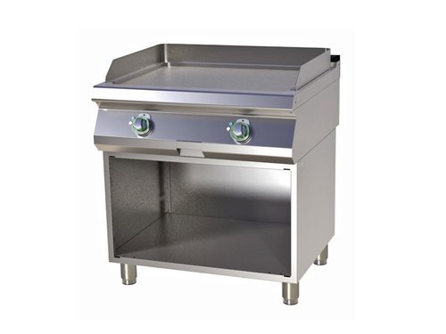 Elektro Griddleplatte glatt, Arbeitsplatte aus Edelstahl, 800 x 730 x 900 mm