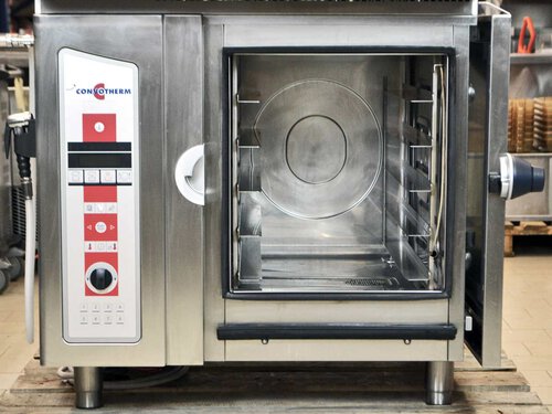 Kombidmpfer Elektro Convotherm OES 6.10 fr 5x 400 x 600 mm Bckerei-Bleche mit Abzugshaube, BTH 105 x 96 x 100 cm