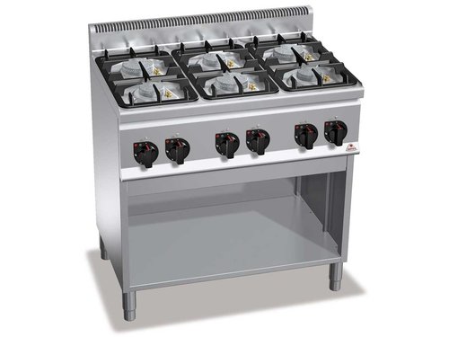 Gasherd mit 6 Brennern, Bertos G6F6MPW, 900x600x900 mm,...