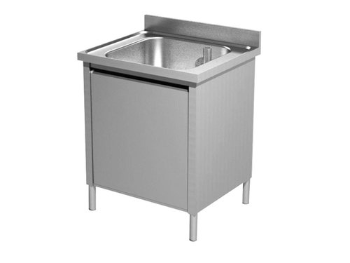 Splschrank mit 1 Becken, Bautiefe 60 cm, mit Flgeltr,...