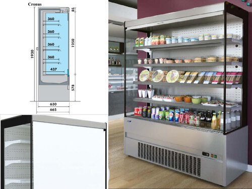 Wandkhlregal Cronus 866, Nachtrollo, BTH 866 x 630 x 192...