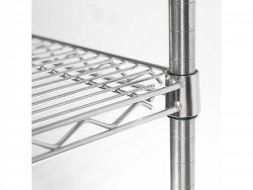 Lagerregal aus verchromten Stahl, BTH 122 x 45,5 x 180 cm