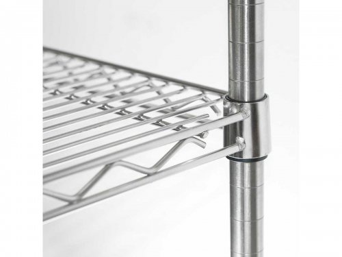 Lagerregal aus verchromten Stahl, BTH 122 x 61 x 180 cm