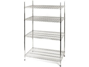 Lagerregal aus verchromten Stahl, BTH 122 x 61 x 180 cm