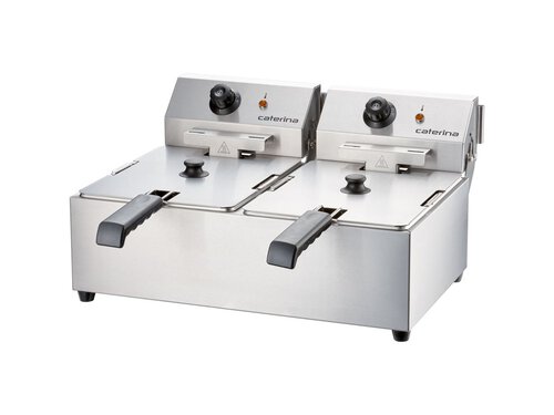 Doppelfritteuse ohne Ablasshahn, Inhalt 2x 8 Liter,...