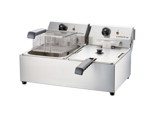Doppelfritteuse ohne Ablasshahn, Inhalt 2x 8 Liter, Auftischger�t, BTH 563 x 536 x 380 mm