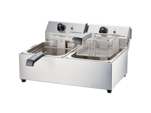 Doppelfritteuse ohne Ablasshahn, Inhalt 2x 8 Liter, Auftischger�t, BTH 563 x 536 x 380 mm