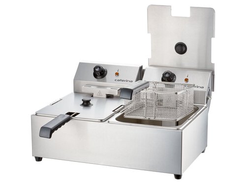 Doppelfritteuse ohne Ablasshahn, Inhalt 2x 8 Liter, Auftischger�t, BTH 563 x 536 x 380 mm