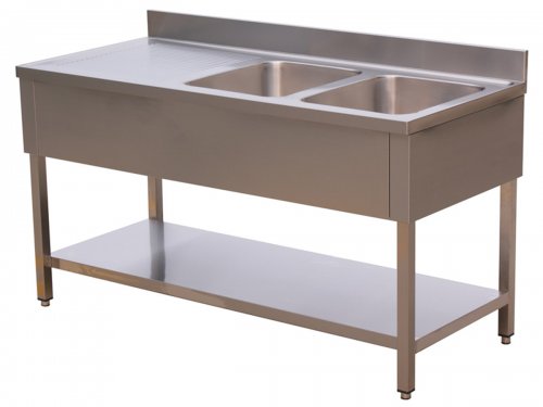 Spltisch, 2 Becken rechts, Abtropffche links, BTH 160 x...