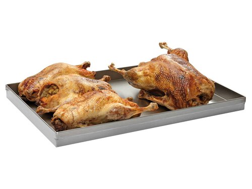 Fettpfanne 600 x 400, Edelstahl, 4-seitiger Rand