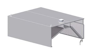 Induktions-Wandhaube Kastenform mit Flammenschutzfilter...