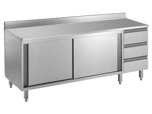 Arbeitsschrank Bautiefe 70 cm mit 3er Schubladenblock...