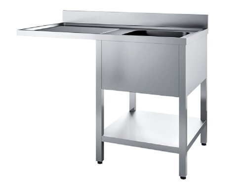 Splzentrum mit 1 Becken rechts, mit Abtropfflche und Grundboden, verschweit, BTH 120 x 70 x 85 cm