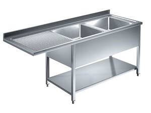 Sp�lzentrum mit 2 Becken rechts, Bautiefe 70 cm, mit...