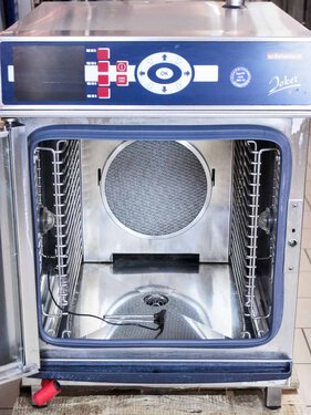 Kombidmpfer Elektro Eloma Joker T 6-23 fr 6x GN 2/3 mit Kerntemperaturfhler, Transchlag links