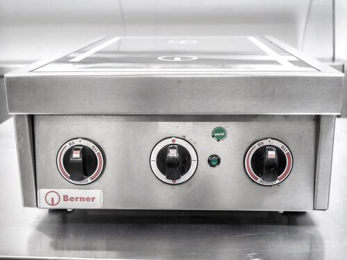 Induktionsherd Berner BI2KTT7 mit 2 Kochstellen, Auftischgert, BTH 400 x 600 x 200 mm