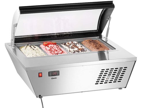 Eisvitrine Bartscher 4x6,5L-R fr 4 Behlter, Inhalt 67...
