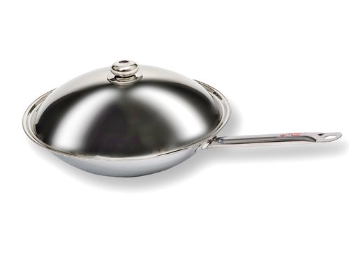 Wok Deckel Berner WD1  fr Wokpfanne Edelstahl  390 mm