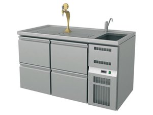 Ausschanktheke Biertheke 1550x700x930 mm, 4 Schubladen, 1...