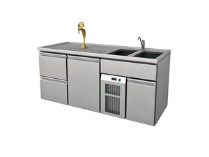 Ausschanktheke Biertheke Edelstahl S1-BR mit 1 T�r 2...