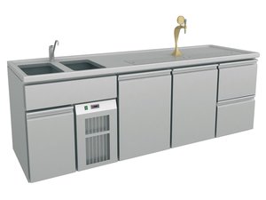 Ausschanktheke 2500x700x930 mm, Umluftkhlung, 400 W, 2...