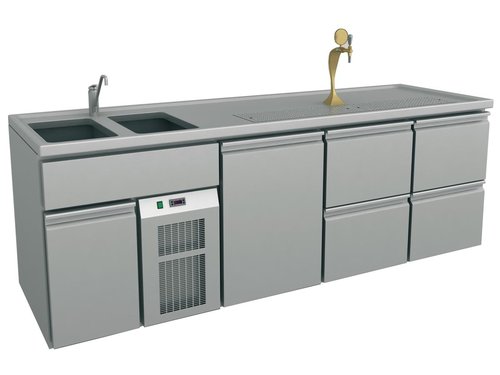 Ausschanktheke, Biertresen, BTH 2500x700x930 mm, 1 Tr, 4...