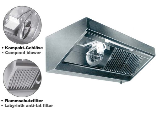 Wandhaube ECO WM 80/70 mit Motor 800 x 700 x 450 mm 706 m�/h