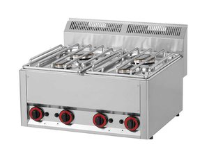 Gasherd 4 Flammen 13,2 kW Tischgert 660 x 600 x 290 mm