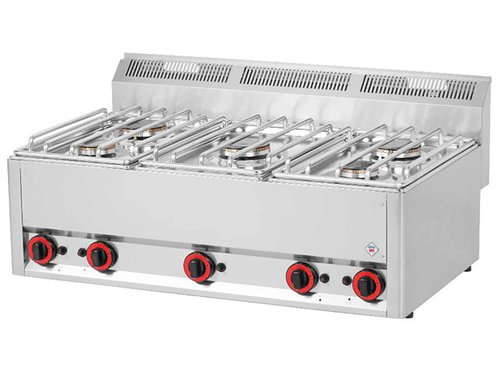 Gasherd 5 Flammen 16,8 kW Tischgert 990 x 600 x 290 mm