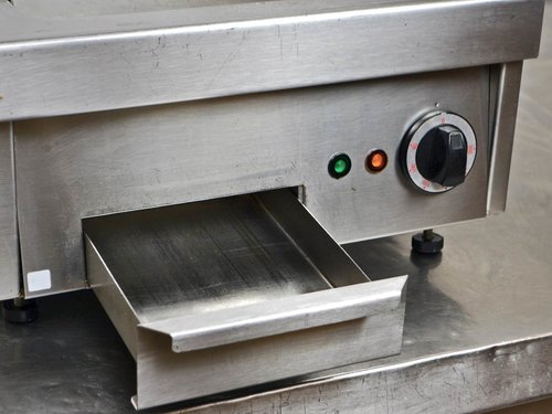 Bratplatte Griddleplatte Berner BGAHS40 Edelstahl glatt inkl. Spritzschutz, BTH 400 x 600 x 200 mm