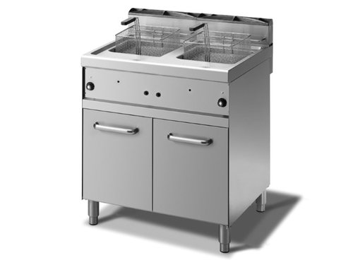 Gas Fritteuse 13,8 kW 2 x 10 Liter Unterbau mit Tr 800 x...