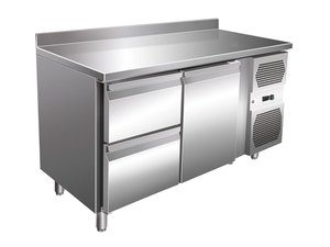 Khltisch mit 2 Schubladen, 1 Tr 1360x600x860mm  GN1/1...