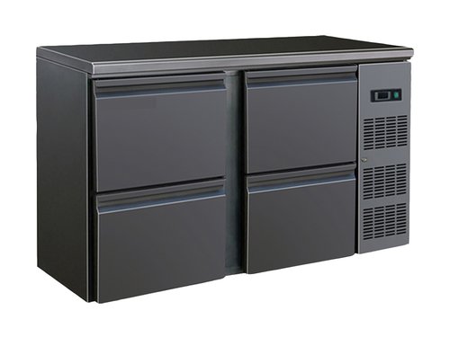 Flaschenkhltisch, schwarz, 4 Schubladen, Inhalt 350...