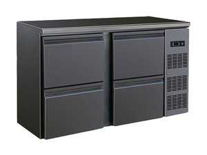 Flaschenkhltisch, schwarz, 4 Schubladen, Inhalt 350...