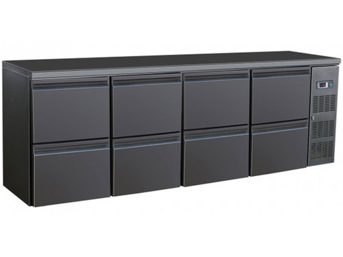 Flaschenkhltisch, schwarz, 8 Schubladen, Inhalt 698...