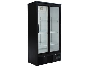 Flaschenk�hlschrank, 2 Glas-Schiebet�ren, schwarz, 490...