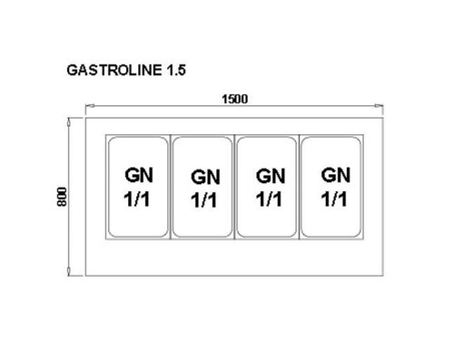 Gastroline 1500 K�hltheke Salattheke K�hlvitrine f�r 4x GN 1/1
