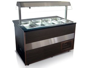 Hei�e Theke, Warmvitrine, Bain Marie, 1000 x 800 x 1350...