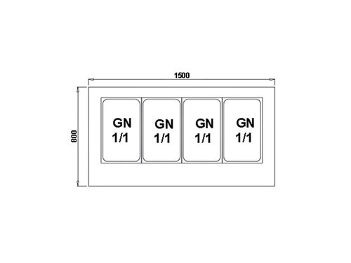 Heie Theke, Warmvitrine, Bain Marie, 1500 x 800 x 1250...