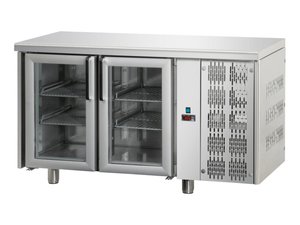 K�hltisch mit 2 Glast�ren, Inhalt 310 Liter, 1420 x 700 x...