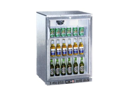 Flaschenkhlschrank mit Glastr silber 138 Liter 600 x...