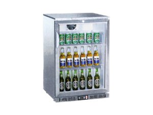 Flaschenkhlschrank mit Glastr silber 138 Liter 600 x...