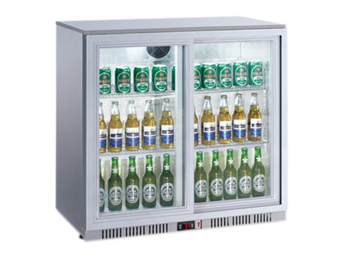 Flaschenkhlschrank mit Klapptren, silber, 208 Liter,...