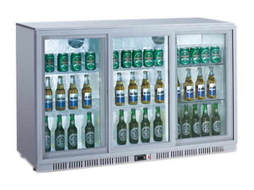 Flaschenkhlschrank mit 3 Glas-Schiebetren, silber, 1350...