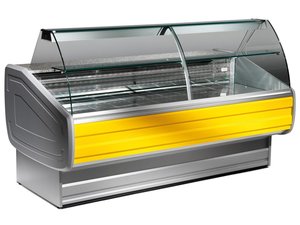 K�hlvitrine mit gebogener Frontscheibe, statische...