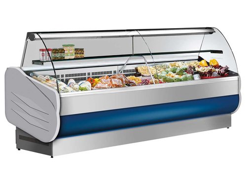 K�hltheke mit gebogenem Hartglas, 120 Liter, 1040 x 900 x 1262 mm