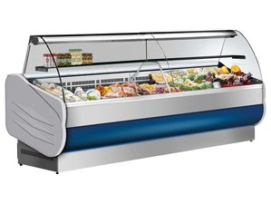 Khltheke mit gebogenem Hartglas, 332 Liter, 2000 x 900 x...