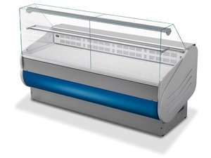 K�hltheke mit geradem Hartglas, 1520x900x1262 mm, 120 Liter