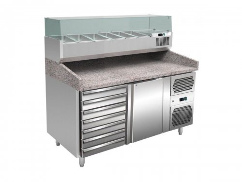 Pizzatisch, 1 Tr, 7 Schubladen, 220 Liter,...