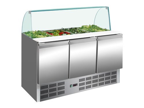Saladette mit 3 Tren und Glasaufsatz, Inhalt 400 Liter,...